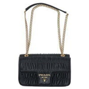 Prada Nappa Gaufre black leather chain shoulder bag